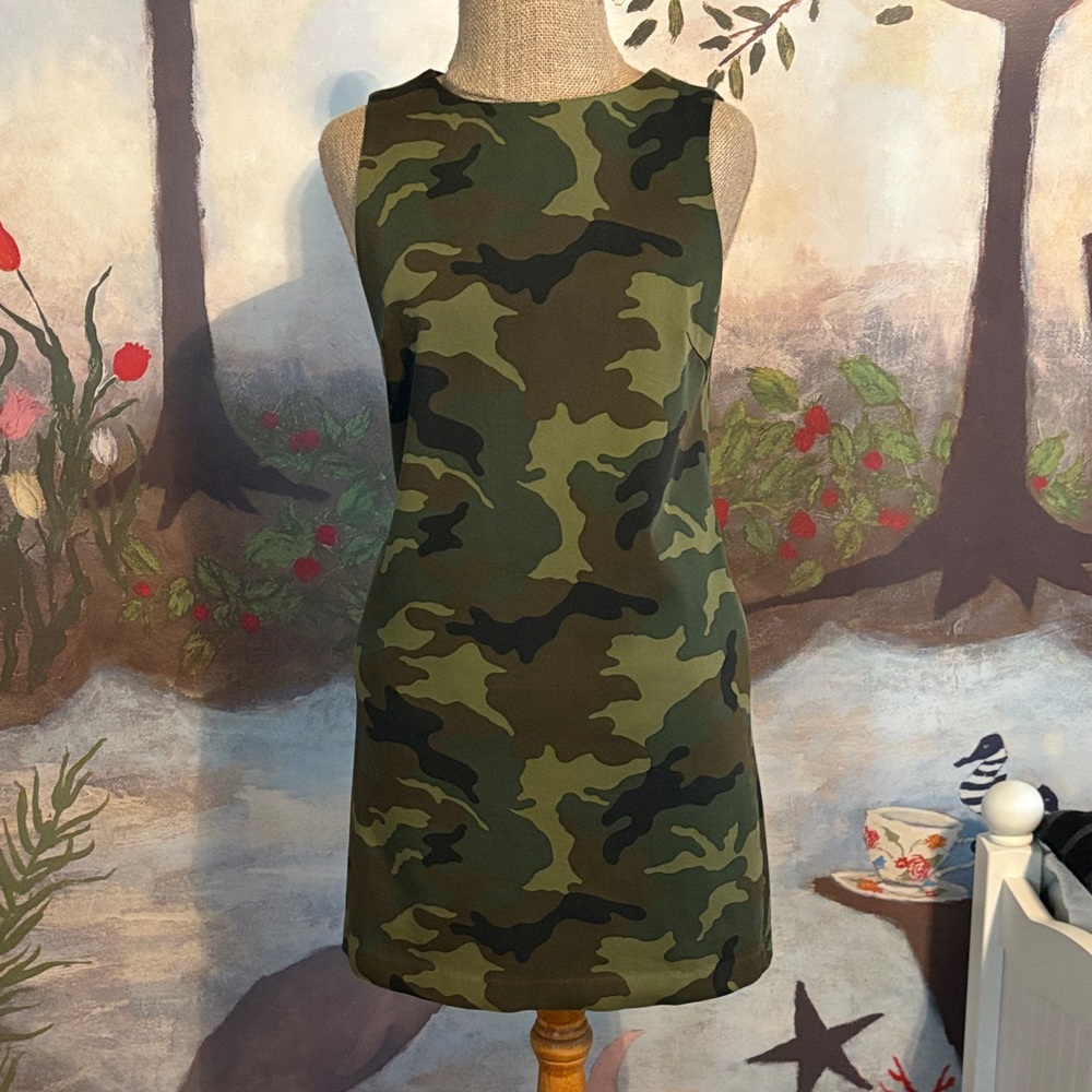 Alice + Olivia Green Camouflage Mini Dress